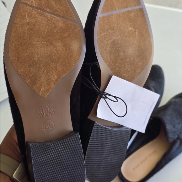 New Who What Wear Faux Fur Mules Flats Black Size 6.5 7.5 8.5 Comfort Slides - Picture 9 of 14